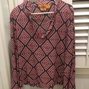 Tory Burch Pink and Navy Tunic Size 12